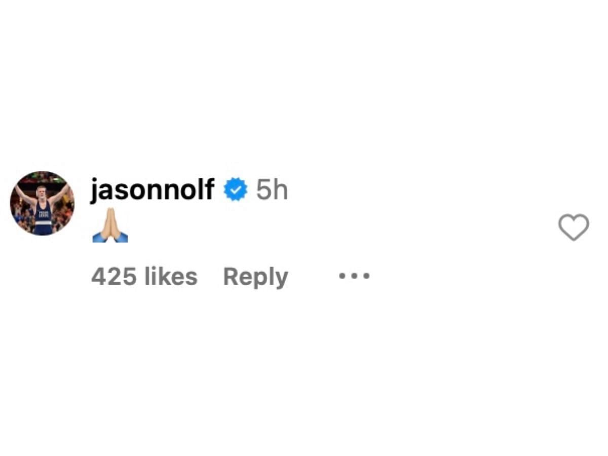 Jason Nolf’s comment on Instagram